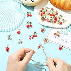 28 шт. 14 стиля подвески-фрукты из цинкового сплава со стразами&nbsp;FIND-CJ0004-95