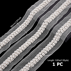 2 ярд кружевной отделки из полиэстера и пластиковых жемчужных бусин&nbsp;OCOR-GA0002-85