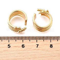 Латунные серьги-манжеты из прозрачного кубического циркония&nbsp;EJEW-F370-34G