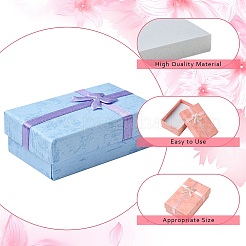 24 шт. 8-х цветные прямоугольные коробки для хранения бумажных колец с бантом&nbsp;CON-CJ0001-26