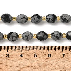 Природные снежинка обсидиан бисер нитей&nbsp;G-F809-A46-01