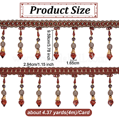 4 м полиэстеровая кружевная лента с бахромой&nbsp;DIY-OC0013-57B