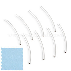 10шт изогнутая трубка 925 бусины из стерлингового серебра&nbsp;STER-TA0001-43B