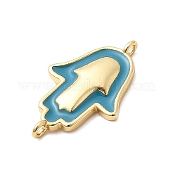 Подвески-соединители для рук с хамсой из латуни и эмали&nbsp;KK-H529-16G