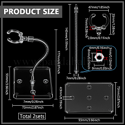 Собранные прямоугольные стойки для демонстрации фигурок из пластика PS с регулируемым железным кронштейном&nbsp;ODIS-WH0100-12B