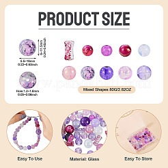 80 г прозрачных стеклянных бусин&nbsp;DGLA-TA0001-47H