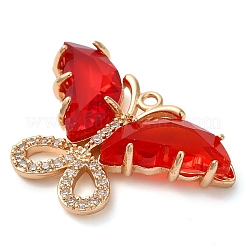 Подвески из латуни с покрытием из прозрачного кубического циркония&nbsp;KK-N255-10G-03-RS