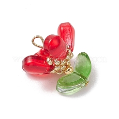 Подвески из латунного стекла с цветами&nbsp;PALLOY-MZ00630-05