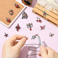 12 шт. 12 стиля готических подвесок из сплава со стразами&nbsp;FIND-CJ0004-81