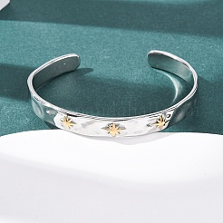 Браслеты-манжеты из нержавеющей стали 304 для женщин&nbsp;BJEW-P377-02A