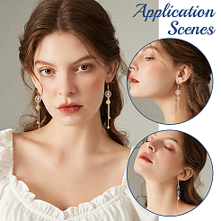 24 шт. 4 подвески-кисточки из латунной цепочки-елочки&nbsp;KK-PH0004-92