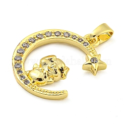 Латунные микропаве прозрачные подвески с фианитом&nbsp;FIND-Z044-03J