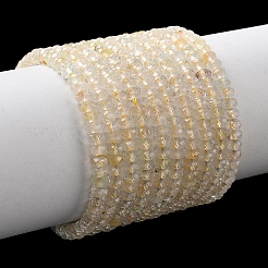 Нити бусин из натурального золота с рутилированным кварцем&nbsp;G-L651-B01-4x2mm