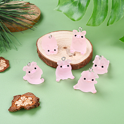 Наборы для самостоятельного изготовления ремешка для мобильного телефона из полупрозрачной смолы в виде свиньи&nbsp;DIY-YW0011-17