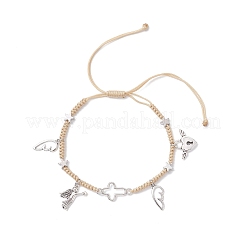 3шт 3-х цветные браслеты с подвесками из сплава&nbsp;BJEW-JB12628