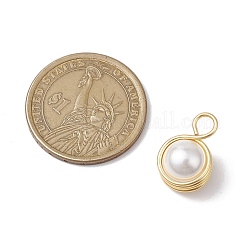 Подвески из круглой медной проволоки с ракушками и жемчугом&nbsp;PALLOY-JF03262-02