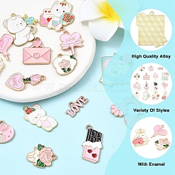 15 шт. 15 стиля подвески из сплава и эмали на тему Дня святого Валентина&nbsp;ENAM-YW0008-43