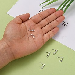 Фурнитура для сережек-гвоздиков из стерлингового серебра с родиевым покрытием&nbsp;STER-K168-118P