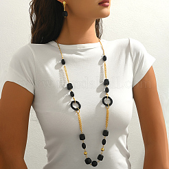 Комплекты из пластиковых прямоугольных серег и ожерелий из сплава для женщин&nbsp;KE4037