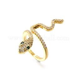 Латунные микро проложить манжеты кольца кубического циркония&nbsp;RJEW-D308-03G-B