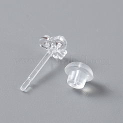 Крошечные полимерные серьги-гвоздики с бантом и ушной гайкой для женщин&nbsp;EJEW-WH0012-003C