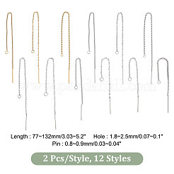 24 шт. 12 шт. фурнитура для сережек-гвоздиков из нержавеющей стали 304&nbsp;STAS-PH0005-23