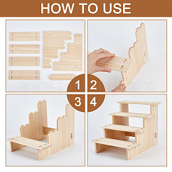 4-ярусная деревянная подставка для показа игрушек&nbsp;ODIS-WH0329-66B