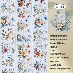 2 рулон 2-х цветных наклеек-планировщиков с цветочным узором&nbsp;DIY-CN0001-42A