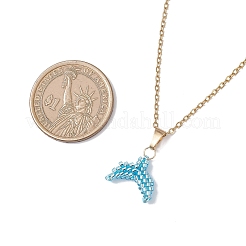 Кулон в виде хвоста русалки из бисера Miyuki Delica&nbsp;NJEW-MZ00130-04