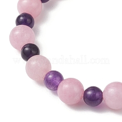 3 шт. эластичный браслет из бусин натурального и розового кварца для женщин&nbsp;BJEW-JB13153