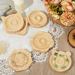 6 шт. 6 стиля бука деревянный ювелирный браслет кольцо дисплей держатель лоток&nbsp;ODIS-BBC0001-03B