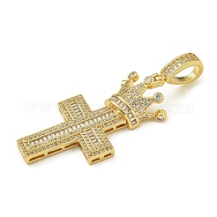 Покрытие стойки латунь микропаве прозрачные подвески из кубического циркония&nbsp;KK-Z067-03G-03