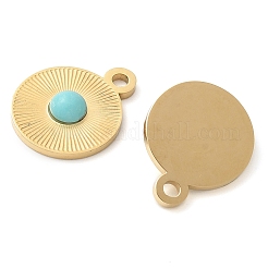 Плоские круглые подвески из синтетической бирюзы&nbsp;STAS-Q345-33G