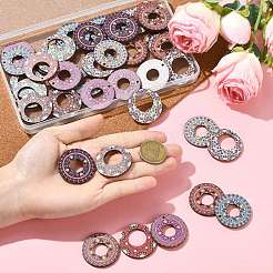 45 шт. подвески из липы с двухцветным принтом&nbsp;WOOD-CJ0002-52