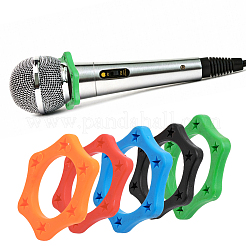 20 шт. 5-х цветное резиновое шестиугольное антипрокатывающее кольцо для ручного беспроводного микрофона&nbsp;AJEW-CA0003-46