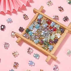 100шт гальванические прозрачные стеклянные бусины&nbsp;EGLA-CJ0001-15