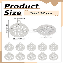 12 шт. подвески из нержавеющей стали 304&nbsp;STAS-LP0003-04