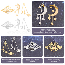 6 шт. 6 стиля подвески из нержавеющей стали 201&nbsp;STAS-UN0034-03