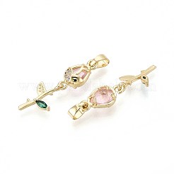 Латунные микро проложить кубического циркония подвески&nbsp;KK-T071-112G