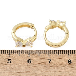 Серьги-кольца с бантом из латуни с микропаве из прозрачных кубических цирконий&nbsp;EJEW-L299-04G