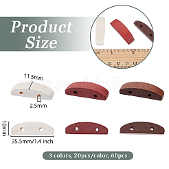 60 шт. 3-х цветные многожильные звенья из дерева схима&nbsp;FIND-OC0013-36