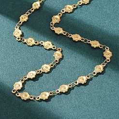 Ожерелья из цепочек с цветочным узором из нержавеющей стали 304 толщиной 5.5 мм&nbsp;NJEW-P346-01G