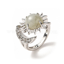 Открытые манжеты с натуральным лабрадором солнце и луна RJEW-K241-01P-03