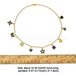Звезда сердце цветок нержавеющая сталь 304 ожерелья-цепочки с кабелем&nbsp;NJEW-FS00009