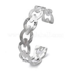 Полые браслеты-манжеты из нержавеющей стали 304 для женщин&nbsp;BJEW-B108-05G