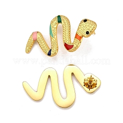 Серьги-гвоздики из нержавеющей стали 304 с эмалью&nbsp;LS-EJEW-Z116-02G