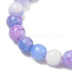 Женские эластичные браслеты из непрозрачного стекла толщиной 10 мм с кракелюрными бусинами&nbsp;BJEW-PH01823-05