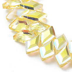 Гальванические нити стеклянных бусин в виде ромбов&nbsp;EGLA-A036-12A-FP01