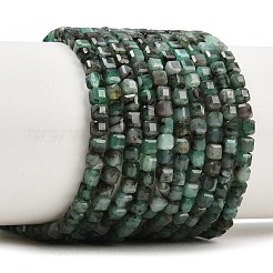 Натуральные изумрудные бисерные пряди&nbsp;G-B175-C04-3x3mm