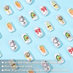30 шт. 6 стиля 3D-печатные бусины из абс-пластика с имитацией жемчуга&nbsp;KY-NB0001-55
